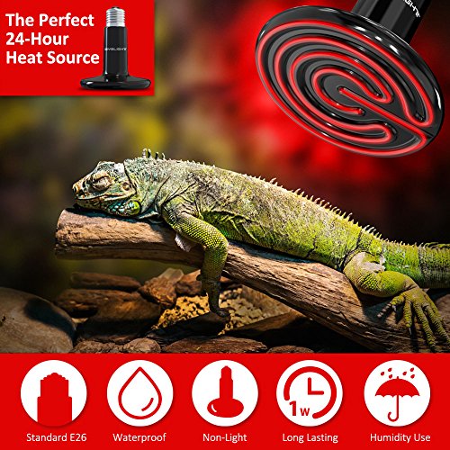 515B 150W Black Infrared Natural Heat Emitter Lamp for Reptile Light Pet Brooder